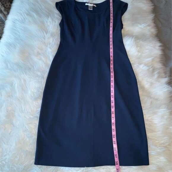 Diane Von Furstenberg Manette Women's Size 12 Navy Blue Sheath Body Con Dress - Picture 10 of 10